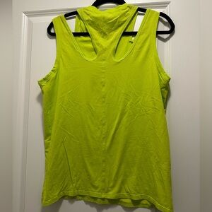 Lululemon LA Split Shoulder Muscle Tank Tee Shirt Women Yoga Gym Neon